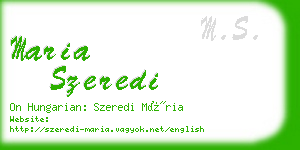 maria szeredi business card